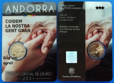 2 Euro Gedenkmünze Andorra 2021 Senioren