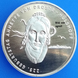 20 Euro Silbergedenkmünze Deutschland 2022 Annette von Droste-Hülshoff "G"