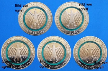 5 x 10 Euro Gedenkmünze Deutschland 2022 - Die Pflege