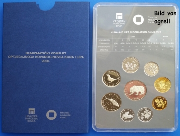 Kursmünzensatz Kroatien 2020 PP (Kuna)