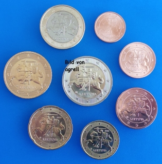 Kursmünzensatz Litauen 2015 Stgl.