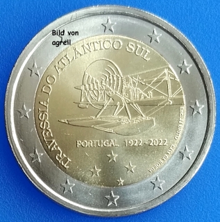 2 Euro Gedenkmünze Portugal 2022 Südatlantiküberquerung