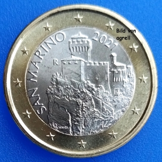 1 Euro Münze San Marino 2021 unzirkuliert