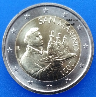 2 Euro Münze San Marino 2021 unzirkuliert