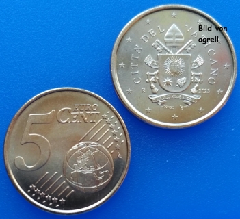5 Cent Münze Vatikan 2023 unzirkuliert