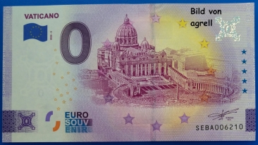 0 Euro Banknote Vatikan 2022 Souvenir