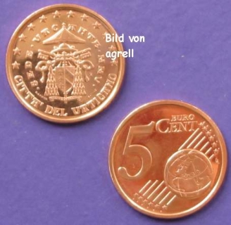 5 Cent coin Vatican 2005 Sede Vacante uncirculated