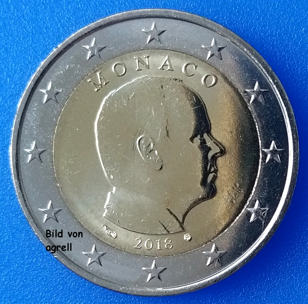 2 Euro Münze Monaco 2018 Stempelglanz (Stgl.) - Euromuenzen-AGrell.eu