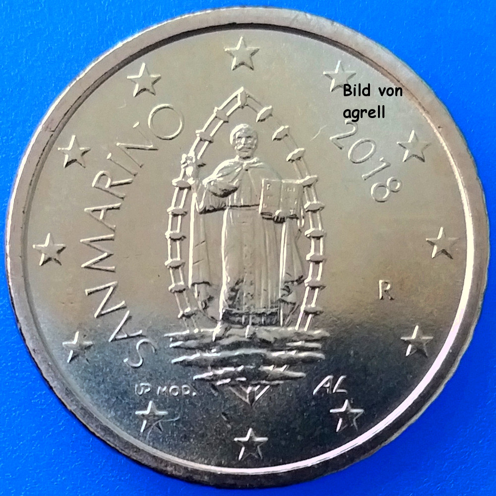 50 Cent Münze San Marino 2018 Stempelglanz (Stgl.) - Euromuenzen-AGrell.eu
