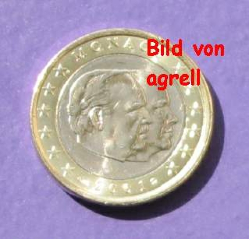 1 Euro Münze Monaco 2001 Stempelglanz (Stgl.) - Euromuenzen-AGrell.eu